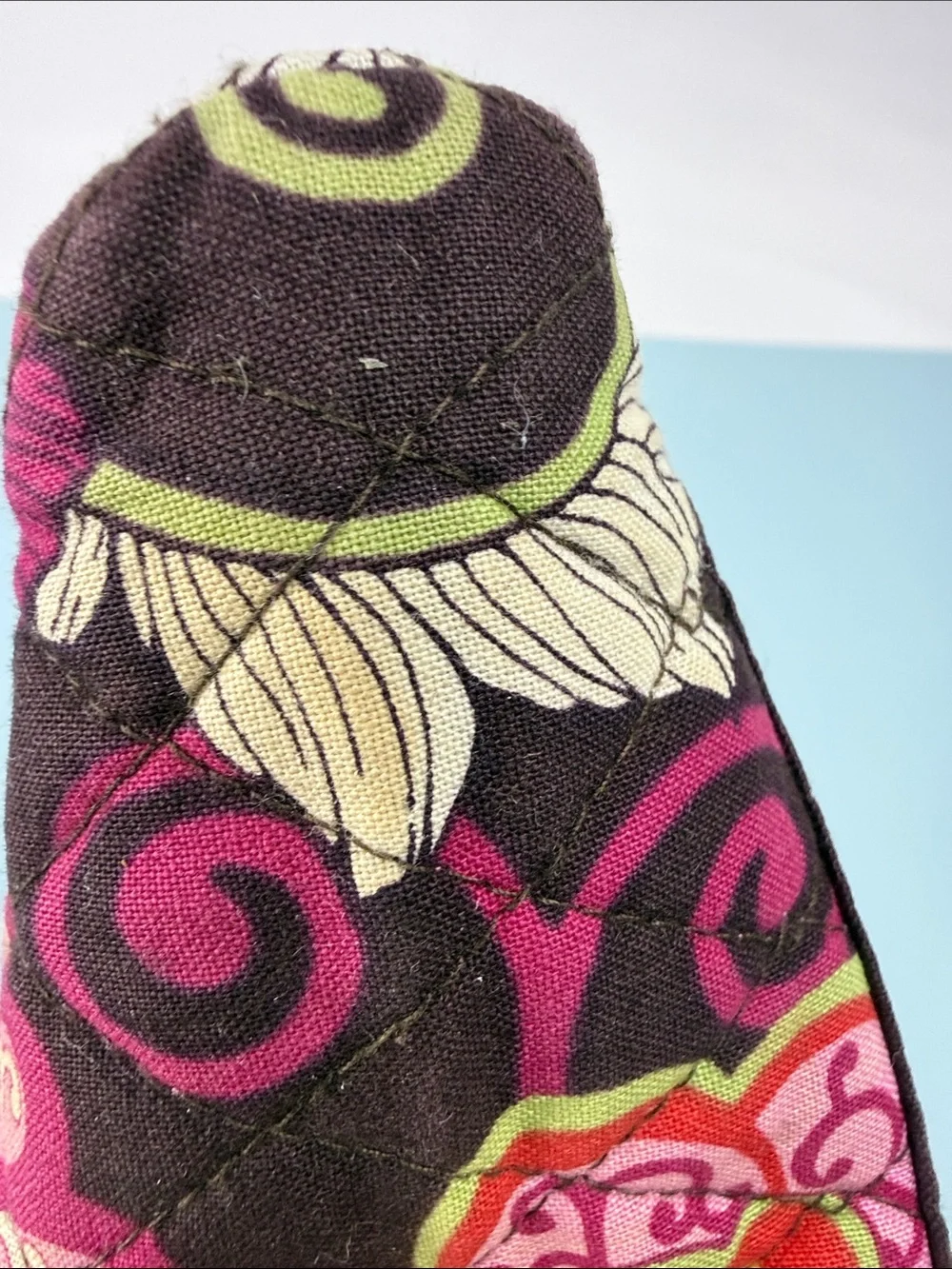 Vera Bradley Quilted Floral Cosmetic Bag in Plum and Pink